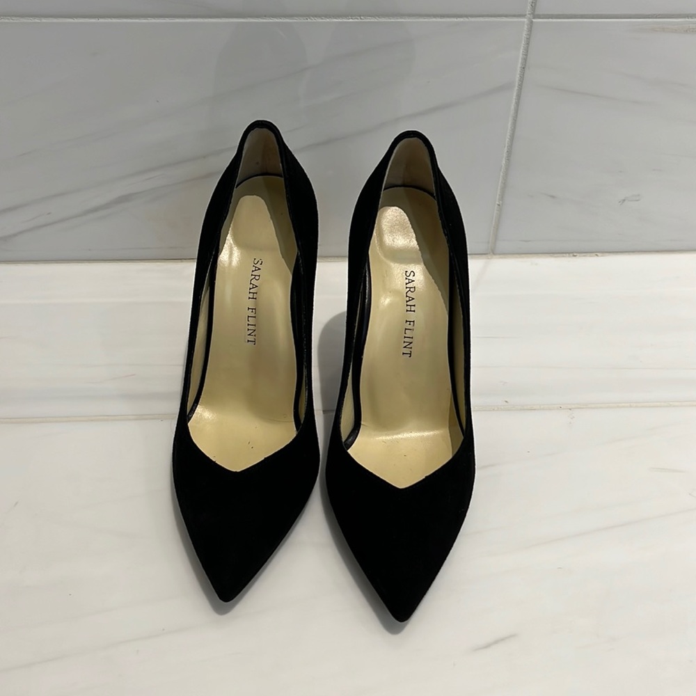 Sarah Flint Perfect Jay Pump 100 in Black Suede — ONLY WORN ONCE INDOORS!